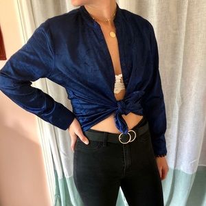 Tie Front Silk Top